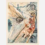 Salvador Dalí, Purgatorio Canto 26: Meeting of the Two Groups of Lechers, circa 1960-, 1964, Color wood engraving