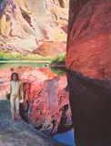 Kermit Oliver, The Well at Beersheba, acrylic and gouache on paper