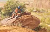 Russ Vickers, In Need of a Horse, oil on panel