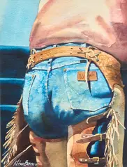 Nelson Boren, Wrangler, watercolor
