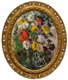 José Vives-Atsara, Flowers, oil on canvas