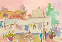 Brother Cletus Behlmann, Faro, Portugal, watercolor
