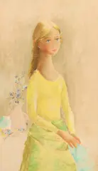 Margaret Putnam, Girl in Yellow, pastel on paper