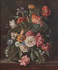 A. Staroni, Vintage Floral Bouquet, oil on panel