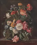 A. Staroni, Vintage Floral Bouquet, oil on panel