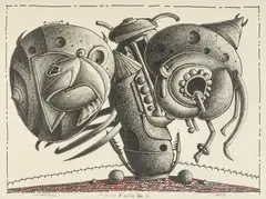 Valton Tyler, Do Not Fence Me In, charcoal and ink on paper