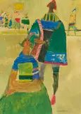 Margaret Putnam, Players, mixed media on paper