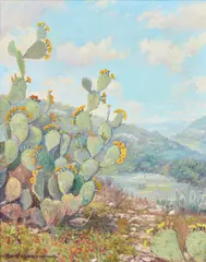 Robert Harrison, Texas Cactus, oil on canvas