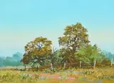 Bill Zaner, Spring Oaks, oil on canvas