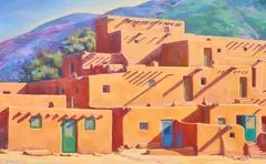 Bob Rohm, New Mexico Pueblo, oil on canvas
