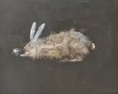 Franco Mondini-Ruiz, Rabbit with a Habit, acrylic on canvas