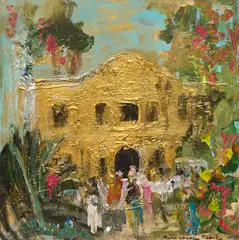 Franco Mondini-Ruiz, Afternoon with an Alamo, acrylic on panel