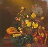 Nikolai Shurygin, Flowers, oil on canvas