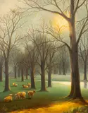 Maureen Tarazon, Morning Sonnets, oil on masonite