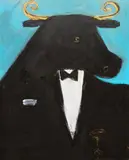 Franco Mondini-Ruiz, Minotaur and his Martini, acrylic on canvas