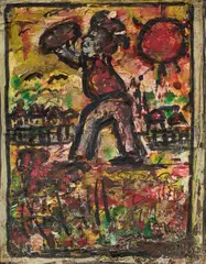 F. L. "Doc" Spellmon, Early Training, mixed media on panel