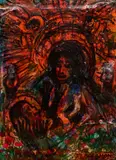 F. L. "Doc" Spellmon, A Child is Born, mixed media on panel