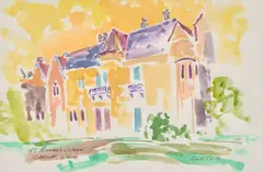 Brother Cletus Behlmann, St. Michael's College, Cardiff, Wales, watercolor on paper