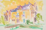 Brother Cletus Behlmann, St. Michael's College, Cardiff, Wales, watercolor on paper