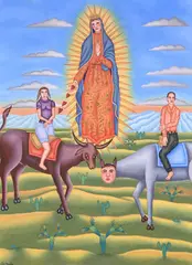 Felipe Morales Lopez, La Virgen y Nahual (Guadalupe), oil on canvas