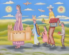 Felipe Morales Lopez, Viaje a las Estrellas, oil on canvas