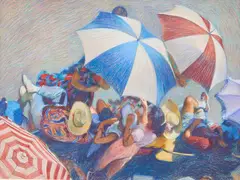 Pauline Howard, Parade Umbrella Viewed from Above, 1989, pastel on paper