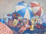 Pauline Howard, Parade Umbrella Viewed from Above, 1989, pastel on paper
