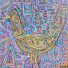 Karl James Lubbering, Yellow Bird, acrylic on canvas