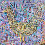 Karl James Lubbering, Yellow Bird, acrylic on canvas