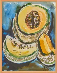 Cantaloupes by Josephine Mahaffey, watercolor on paper, sold Mar 2026