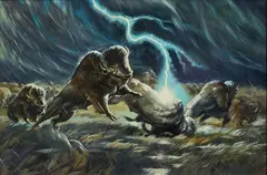 Larry Toschik, Brimstone Cannonade, oil on canvas
