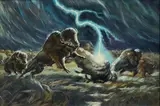 Larry Toschik, Brimstone Cannonade, oil on canvas