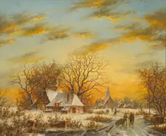 Dennis Lewan, Winter Landscape, oil on canvas