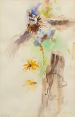 Clay McGaughy, Landing, watercolor
