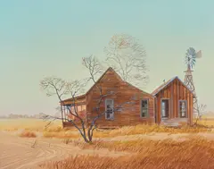 Bill Barrick, Abandoned Ranch House, 1972, oil on canvas