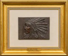Henry Farny, Indian Chief, bronze