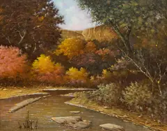 Daniel Maldonado, Hill Country Creek, oil on canvas
