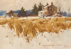 Lowell Ellsworth-Smith, The Quarry Stone House, watercolor