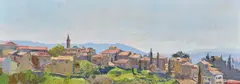 Timur Akhriev, View at Settignano, oil