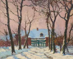 Paul André Jean Eschbach, Winter - The Blue Gate, oil on canvas