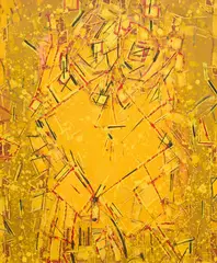 Lee Mullican, Figure in Time, 1990, oil on canvas