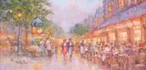 Robert Hamman, Evening in Paris, oil on canvas
