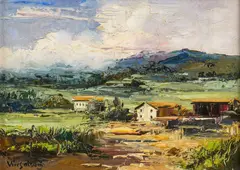 José Vives-Atsara, Paisaje de Betelu, Guipozcoa, 1964, oil