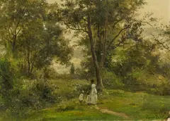 César de Cock, An Afternoon Stroll, oil on canvas