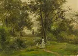 César de Cock, An Afternoon Stroll, oil on canvas