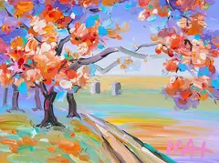 Peter Max, Cherry Blossom I, Ver. III, oil on canvas