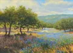 Greg Glowka, Spring Light Near Wimberley, oil on canvas