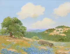 Robert Harrison, Bluebonnet Landscape, oil