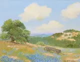 Robert Harrison, Bluebonnet Landscape, oil