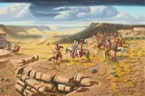 John Cox, White Man's Buffalo, oil on masonite